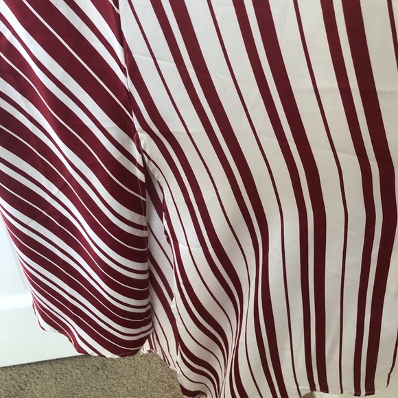Anthropologie Asymmetrical Red and White Striped Slip Dress size XL - Picture 10 of 10